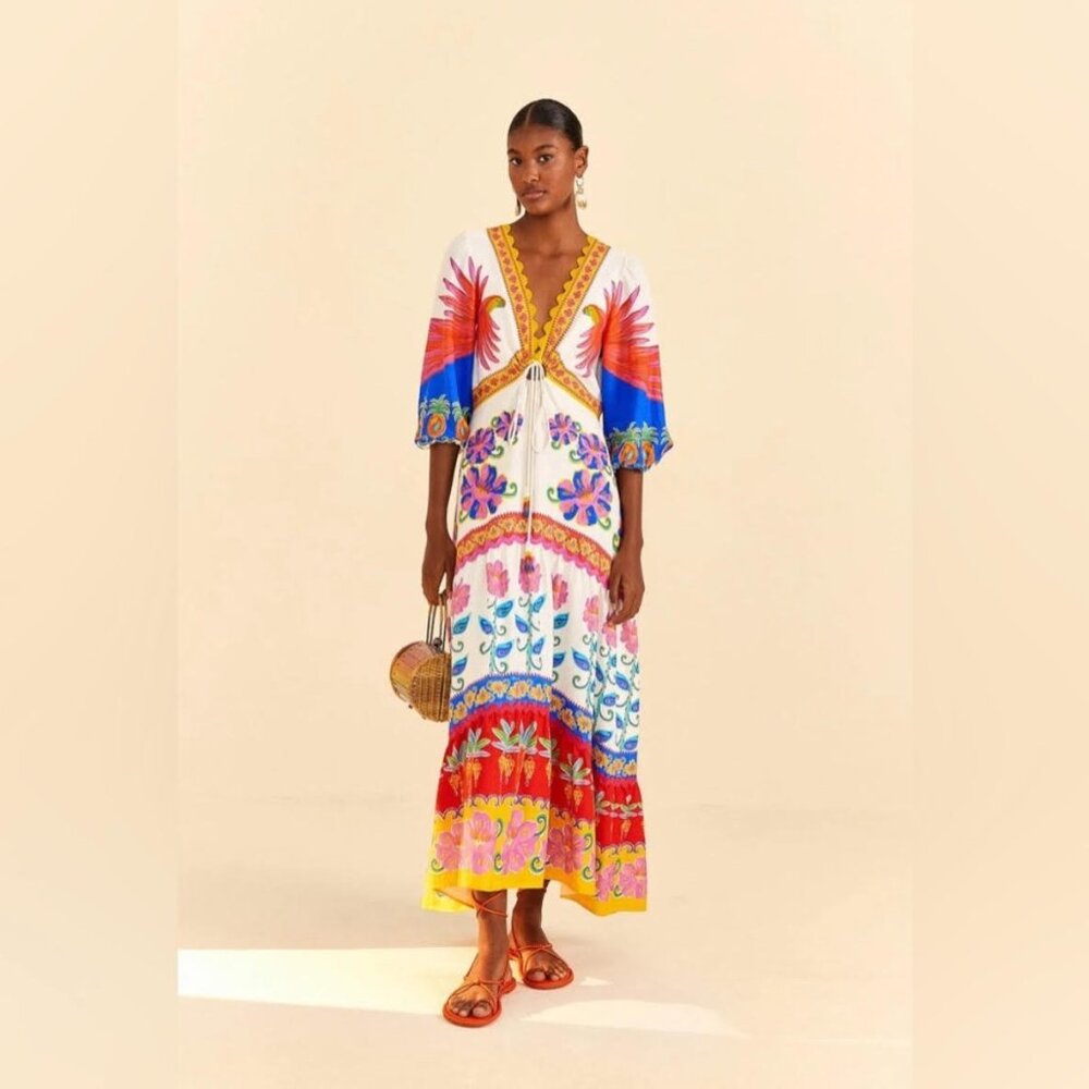 FARM Rio Mixed Print Maxi Dress - Size Large